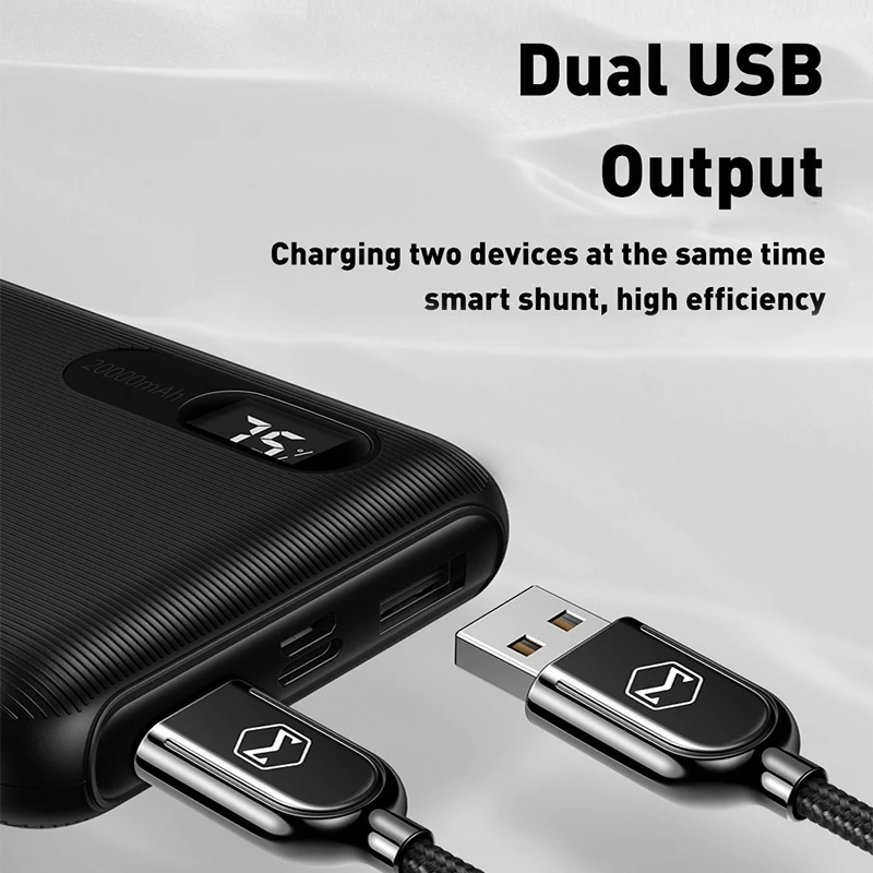 Mcdodo внешний аккумулятор 20000 мАч светодиодный дисплей двойной USB быстрый заряд внешний аккумулятор для Xiaomi iPhone huawei портативное зарядное устройство