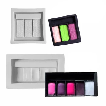 

5Pcs DIY Lipstick Eyeshadow Palette Resin Mold Makeup Case Keychain Pendant Mold