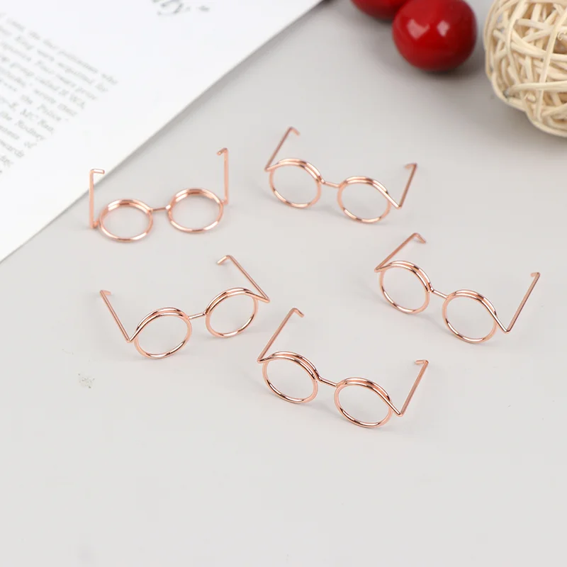 

5PCS Fashion Metal Glass Frame Lensless Retro Cool For Doll Decor Accessories Doll Accessories Metal Glasses