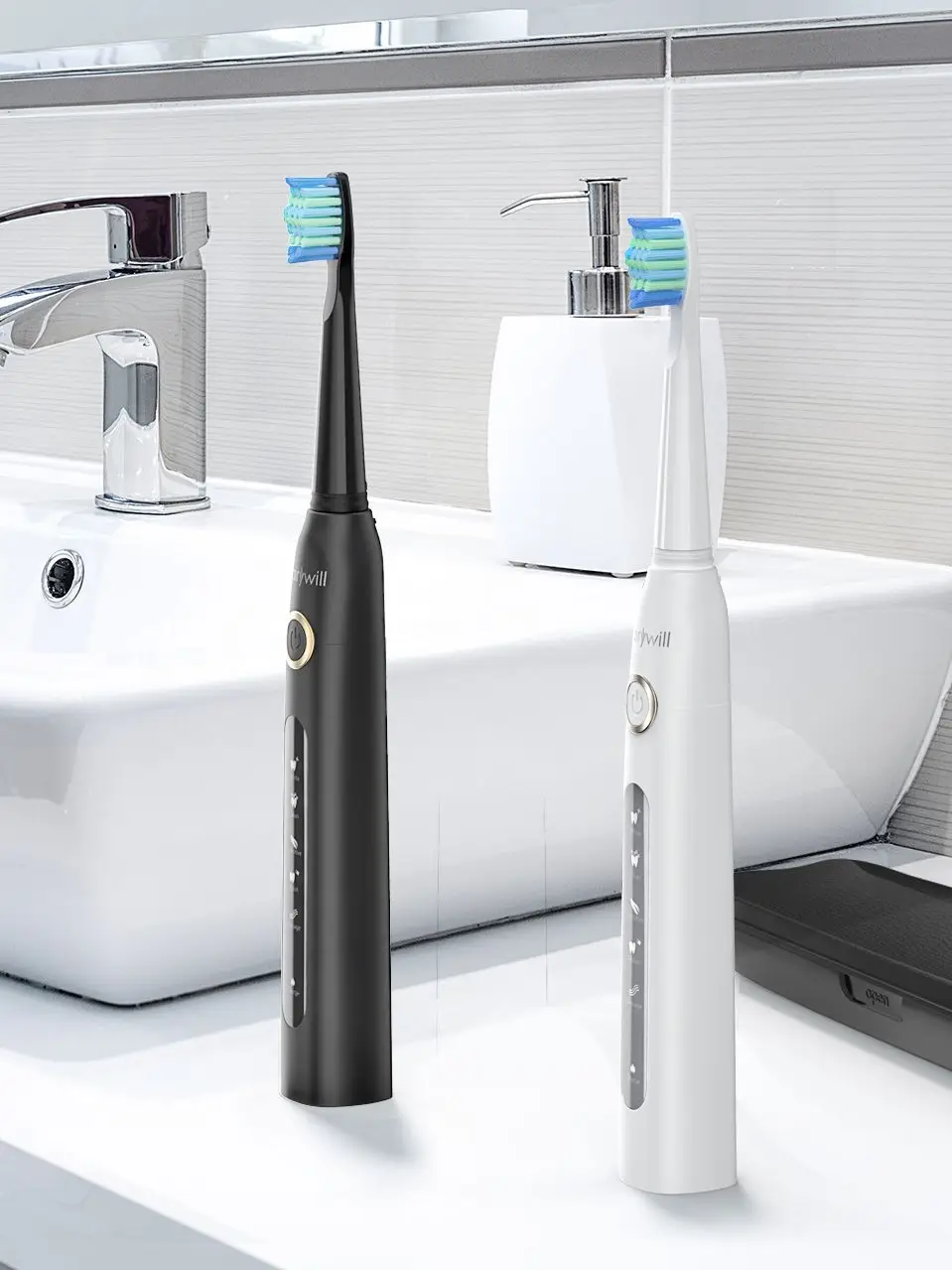 Fairywill Fw 507 Sonic Electric Toothbrush 5 Modes Usb Charger Tooth Brushes Replacement Timer Sonic Toothbrush 10 Brush Heads Bachao Pk