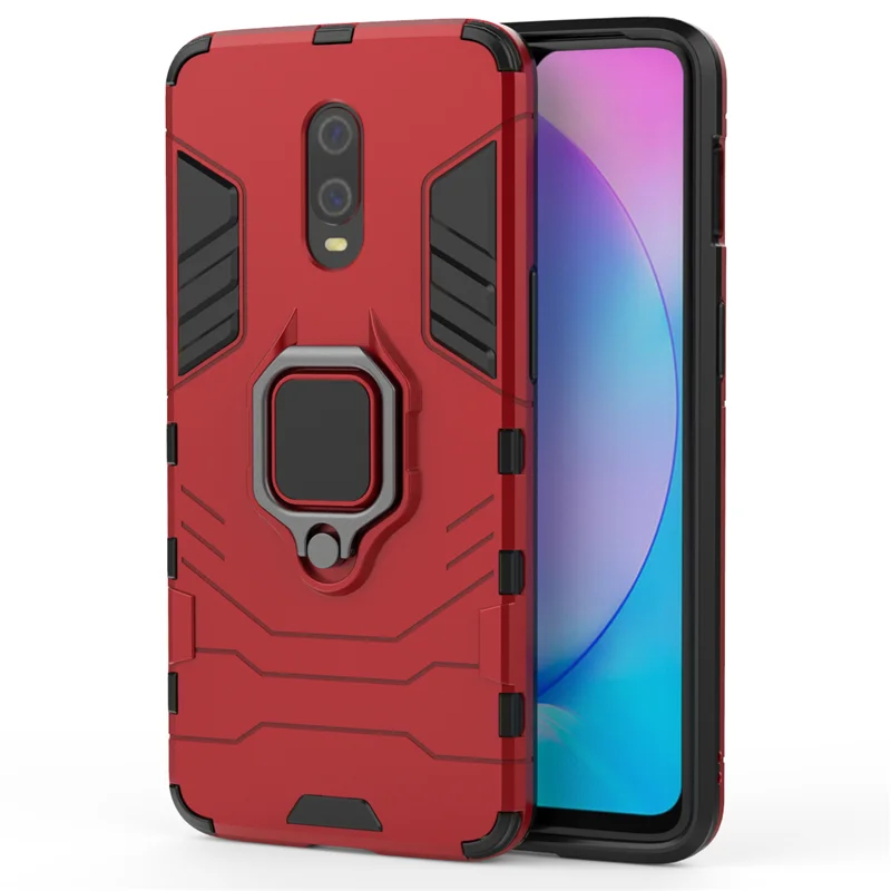 Противоударный защитный чехол для Oneplus 7T 7 1+ 7T для Oneplus 6T 1+ 6T Oneplus 7 7T Pro, подставка, автомобильный чехол для телефона с кольцом, Fundas Capa - Цвет: Красный