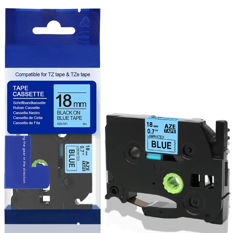 Black on Blue Labelife 1 шт. 26 цветов 18 мм черный на белом TZe241 TZ241 TZe-241 TZe 241 Совместимость с Brother P-Touch этикетка лента для P-T D210 - Цвет: Black on Blue