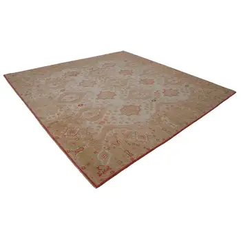

305x308 Cm Beige Handmade Oushak Rug-10x10 Ft