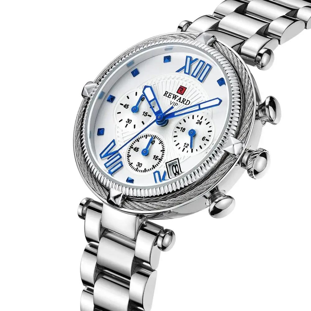 Reloj Mujer новые модные женские часы из розового золота Женские кварцевые наручные часы из нержавеющей стали спортивные часы Relogio Feminino - Цвет: Серебристый