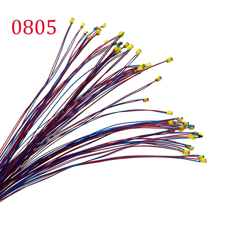 Cables de conexión precableados SMD #0805, 3V, 7 colores disponibles, 30cm, Kit de modelo Hobby, ferrocarril, nave espacial, iluminación Gundam