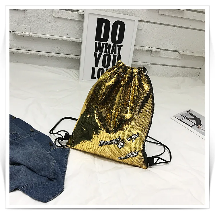Новая мода блестки Drawstring Рюкзак луч порт s сумка для хранения карман сумка для покупок путешествия рюкзак