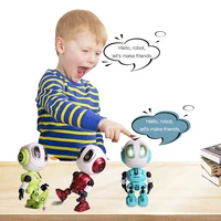 Smart Talking Robot Toys Head Touch-Sensitive Sound & Light  Alloy Robot DIY Electronic Action Figure Toys For Children Gift 2
