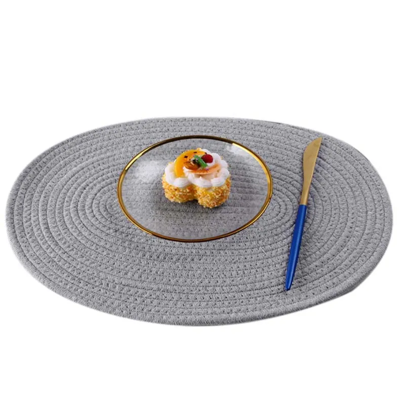 ABSS-4Pcs ручной тканый коврик для столов с хлопковой веревкой, утолщенный, анти-обжигающий изоляционный коврик, термостойкий Коврик для стола
