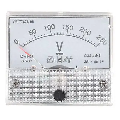 

Plastic Shell Analog DC 0-250V Scale Range Voltage Meter Panel