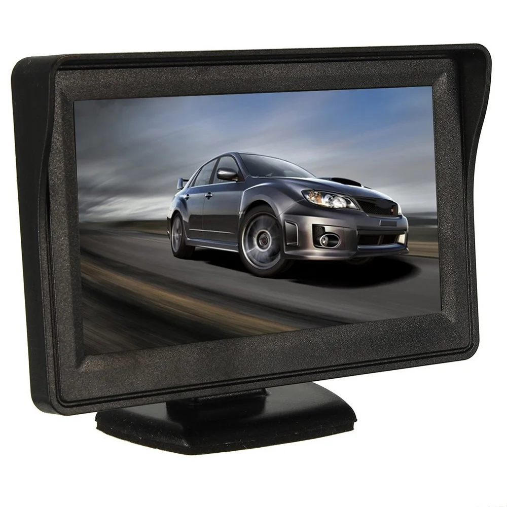 Черная Автомобильная камера заднего вида цифровой TFT lcd DC 12V автомобильный ЖК-монитор Универсальная автомобильная камера заднего вида 4,3 дюймов ЖК-экран