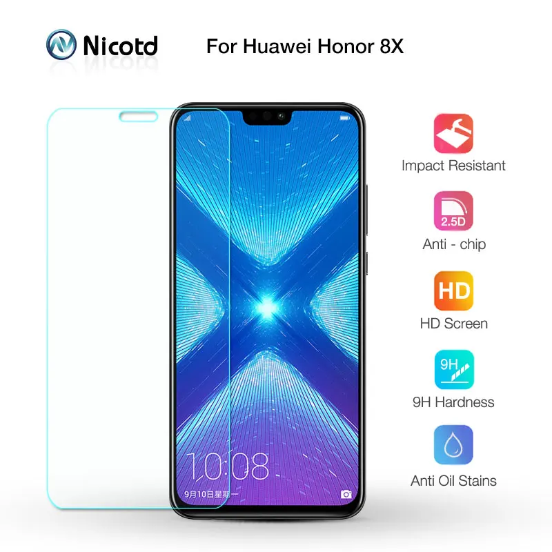 Защитная Nicotd для экрана из закаленного стекла 2 5 HD huawei honor 8X Оригинальная защитная