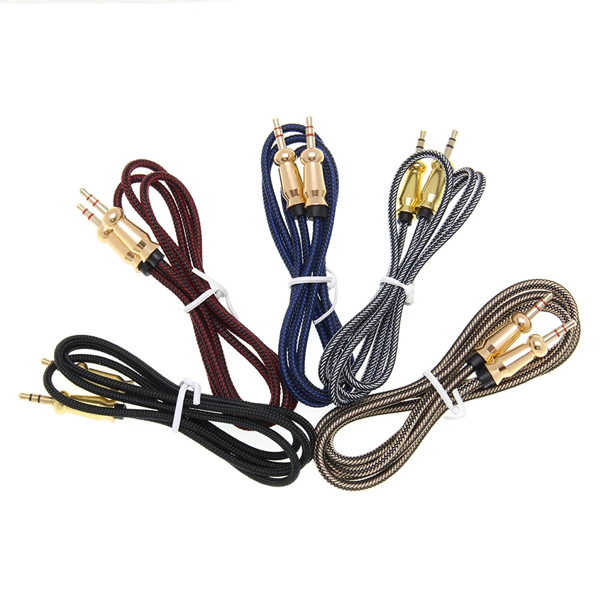 1M Stereo Audio Cable 3 5mm Male to Male Aux Cord Gold Plug Auxiliary Cables for Car Headphone PC Speaker MP3