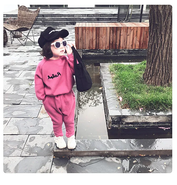 Skup Mihkalev dzieci jesień zima ubrania zestaw zagęścić topy + spodnie 2pecs dziewczyny polar odzież dla dzieci zestawy dla dzieci dziewczyna dres stroje