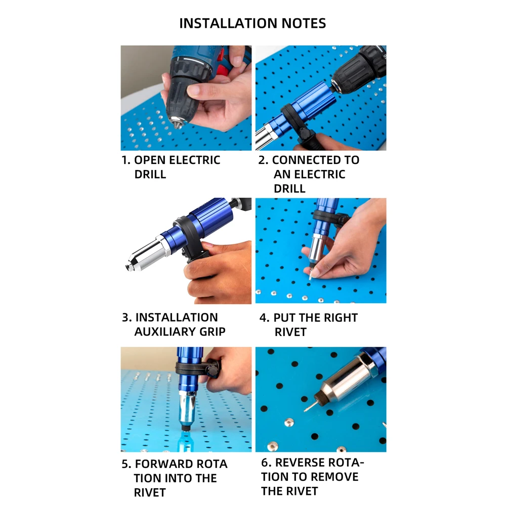 Rivet Gun Rivet Nut Tool Rivet Gun Set Electric Rivet Gun 2.4mm-4.8mm rivet nut gun drill adapter Cordless riveting tool Insert Nut Pull