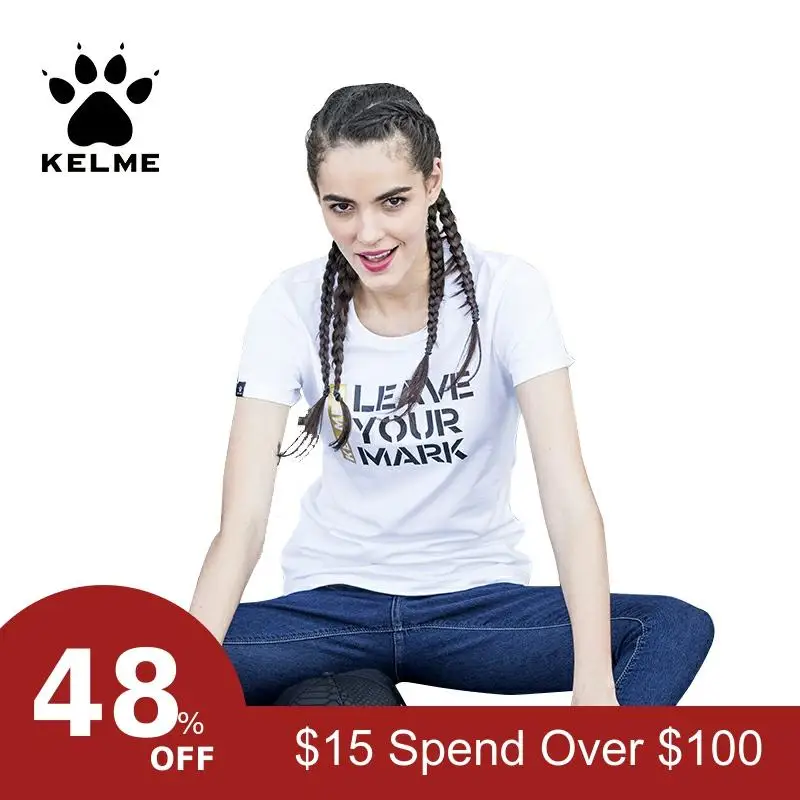 KELME, женские спортивные футболки для отдыха, с коротким рукавом, для бега, фитнеса, дышащие майки, 40-я годовщина, празднование K27C7028