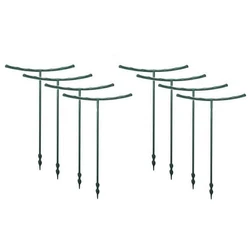 Piquets de Support de plantes demi rond, anneau de Support de plantes en plastique, Support de Cage à plantes, Pot de fleur, cadre d'escalade, 8 pièces 