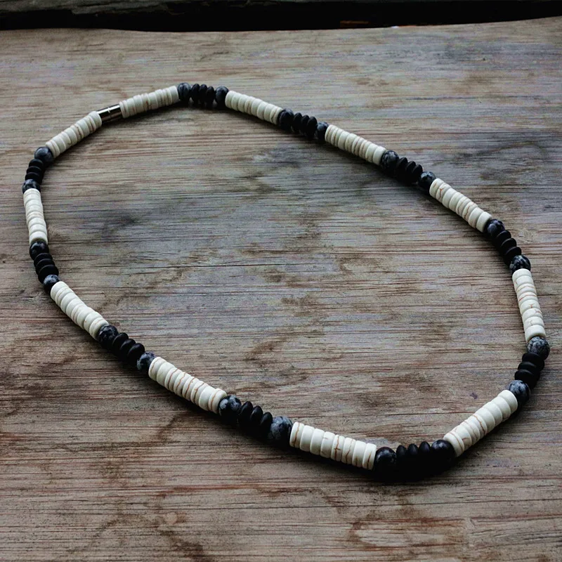 

Unique necklace for men 6mm Natural stone beads and Magnet Surfer Necklace for men tribal jewelry Dropshipping