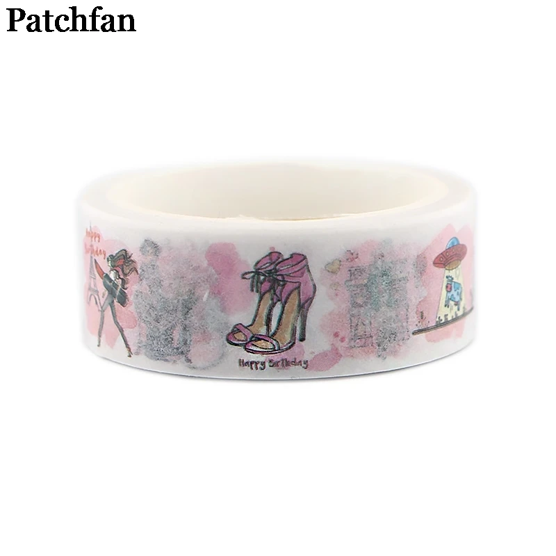 20 шт./лот Patchfan Парижский стиль иллюстрация 90s DIY Скрапбукинг дети клей васи маскирующая Лента Печатный узор стикер A2340