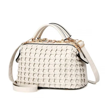 

Female Bags Handbags Women Famous Brands Solid Weaving Doctor Bag Luxury Crossbody Bags For Women 2020 Fashion White X700