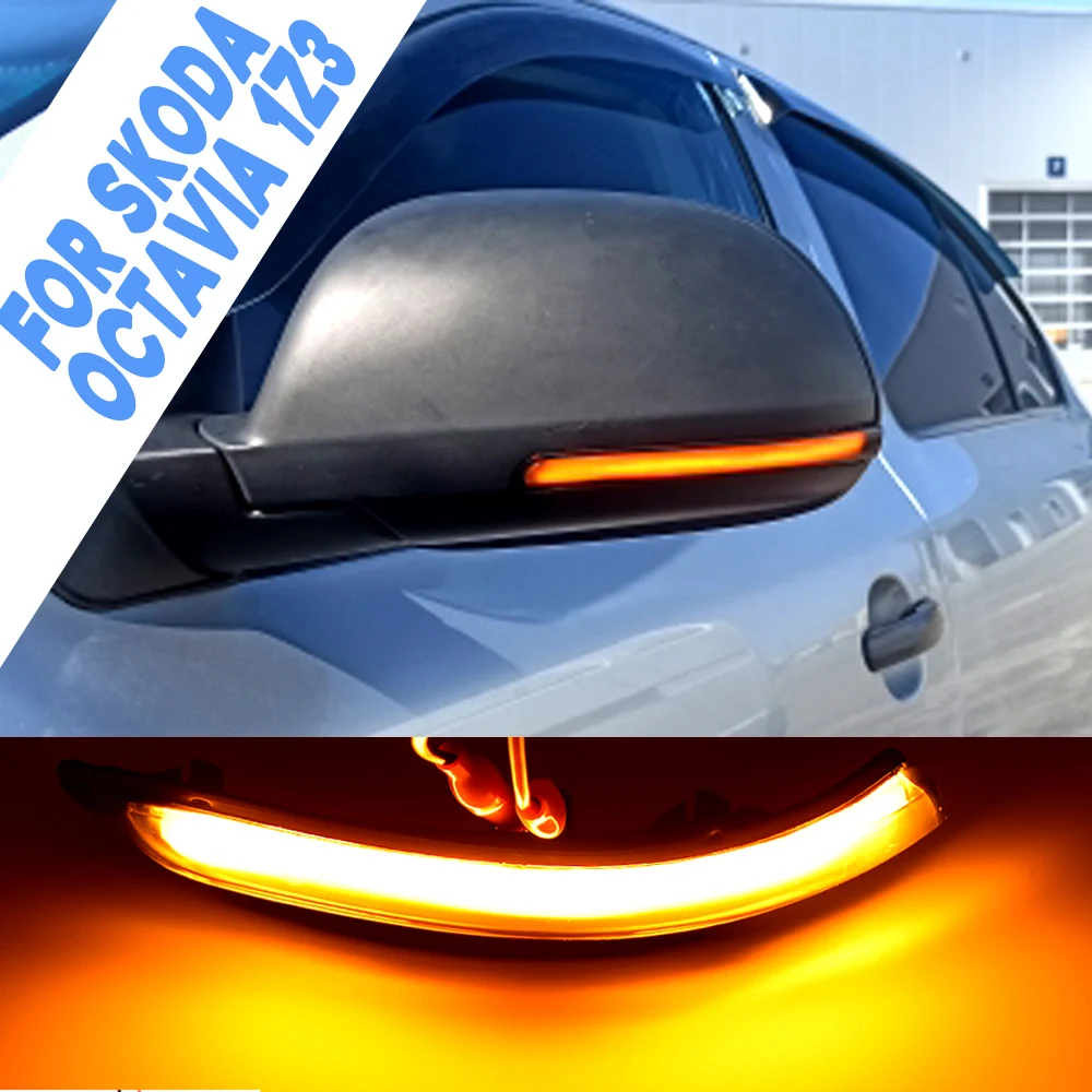 

2pcs For Skoda Octavia MK2 1Z3 1Z5 2009-2013 MK2 3T4 3T5 2008-2014 Car Dynamic Turn Signal LED Side Mirror Indicator Blinker