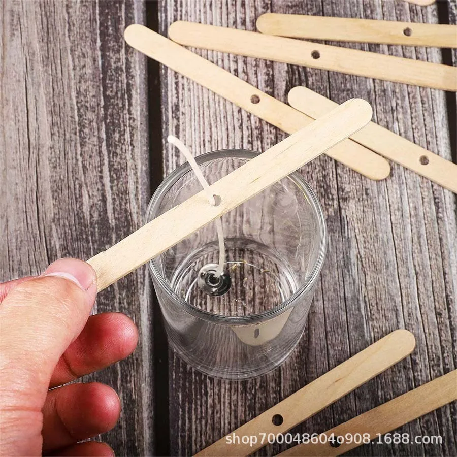 100 pçs vela pavio suportes de madeira reutilizáveis vela wicks centrando dispositivo de fixação caseiro diy velas material ferramentas