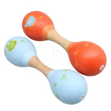 Yibuy 2 шт случайный деревянный ОРФ песочный молоток с двойной головкой большого типа