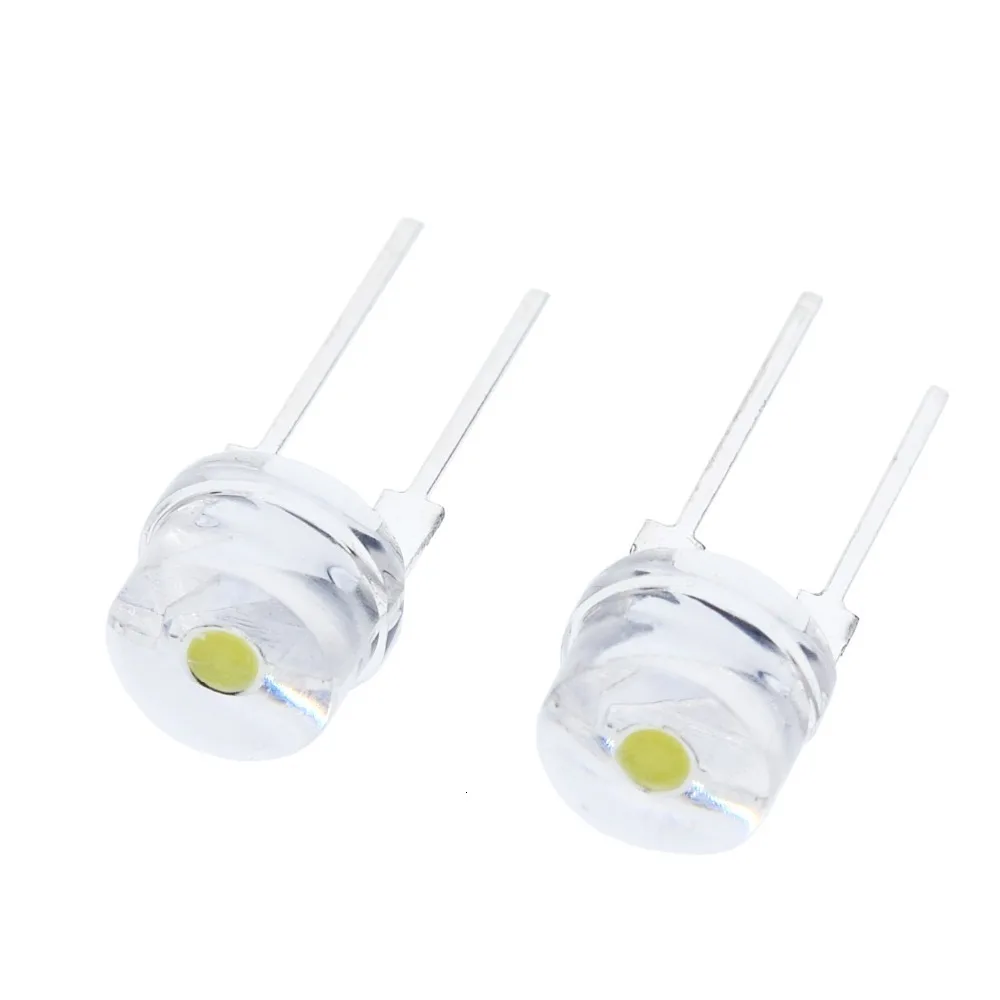 Шэньян 10 шт в упаковке, новая F8 8 мм 0,5 W 3,0-3,2 V соломенная шляпа Светодиодный белый супер яркий светодиодный светильник Широкий формат Прозрачный светодиодный светильник Strawhat светодиодный