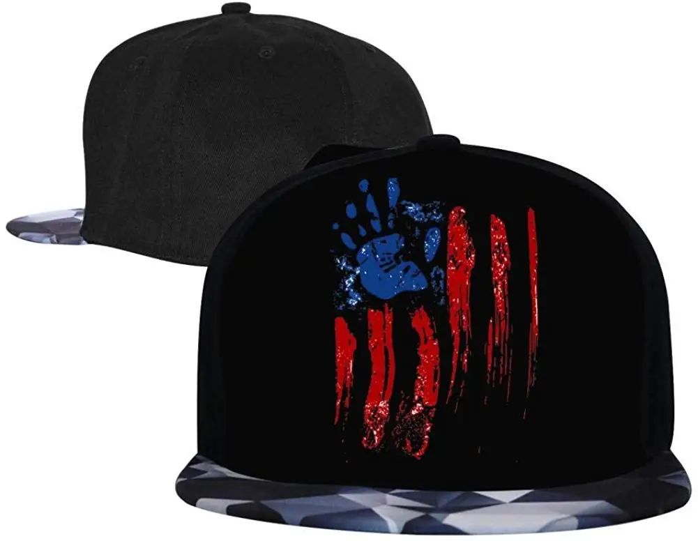 Мужские и женские кепки с принтом в виде американского флага, регулируемые бейсболки в стиле хип-хоп с плоским носком