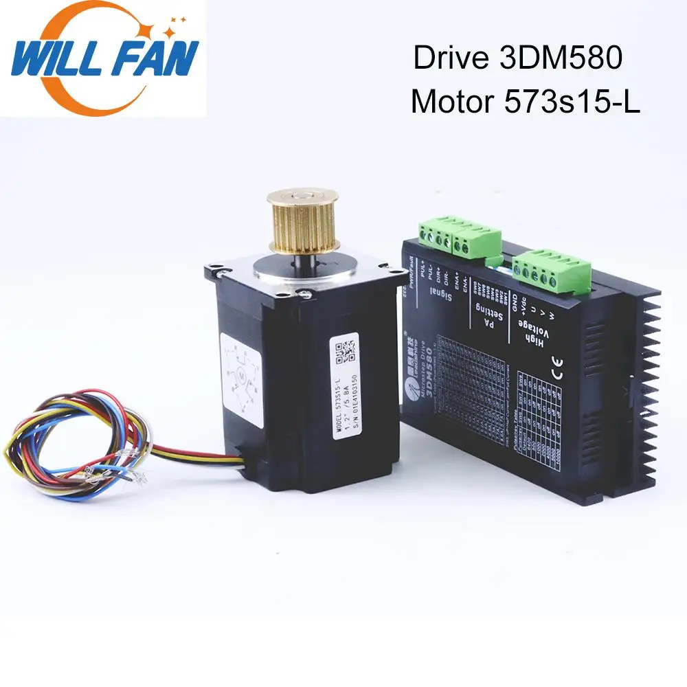 Будет Fan Leadshine 1 шт. шаговый привод 3DM580 и двигатель 573S15 L Nema 23 электродвигатель для