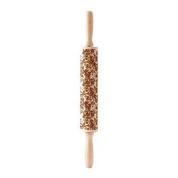 

Noodle Stick Carved Wood Embossed Printed Noodle Stick Kitchen Tool Rolling Pin Baking Cookies Noodle Biscuit Fondant Roller#T2