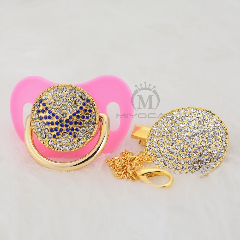 MIYOCAR Bling blue wing соска и зажим набор соска держатель цепи bling blue wing соска уникальный дизайн ABWG