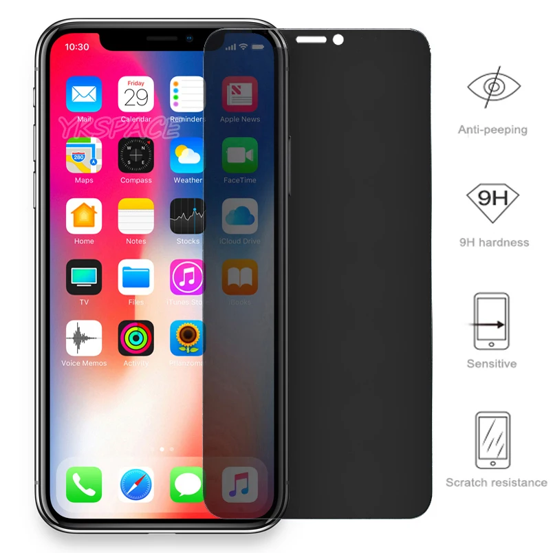 9H 2.5D антишпионское закаленное стекло для iPhone X XS MAX XR 11 Pro Max Peeping Glare Защитная пленка для экрана 5," 6,1" 6,5" - Цвет: Version 2