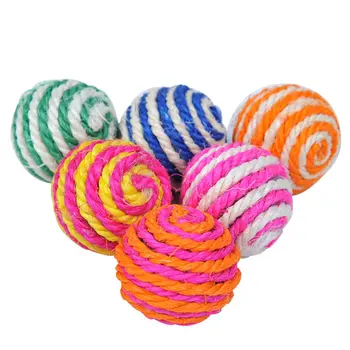 

New Random Color Cat Play Chew Toy Straw Cat Pet Rope Weave Ball Teaser Ball Cats Products For Pets