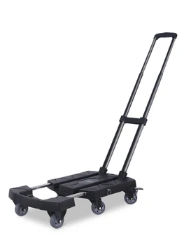 

Small Cart Trolley Goods Handling Car Heavy Hand Truck Household Trailer Folding Portable Pull Cargo Trolley Car