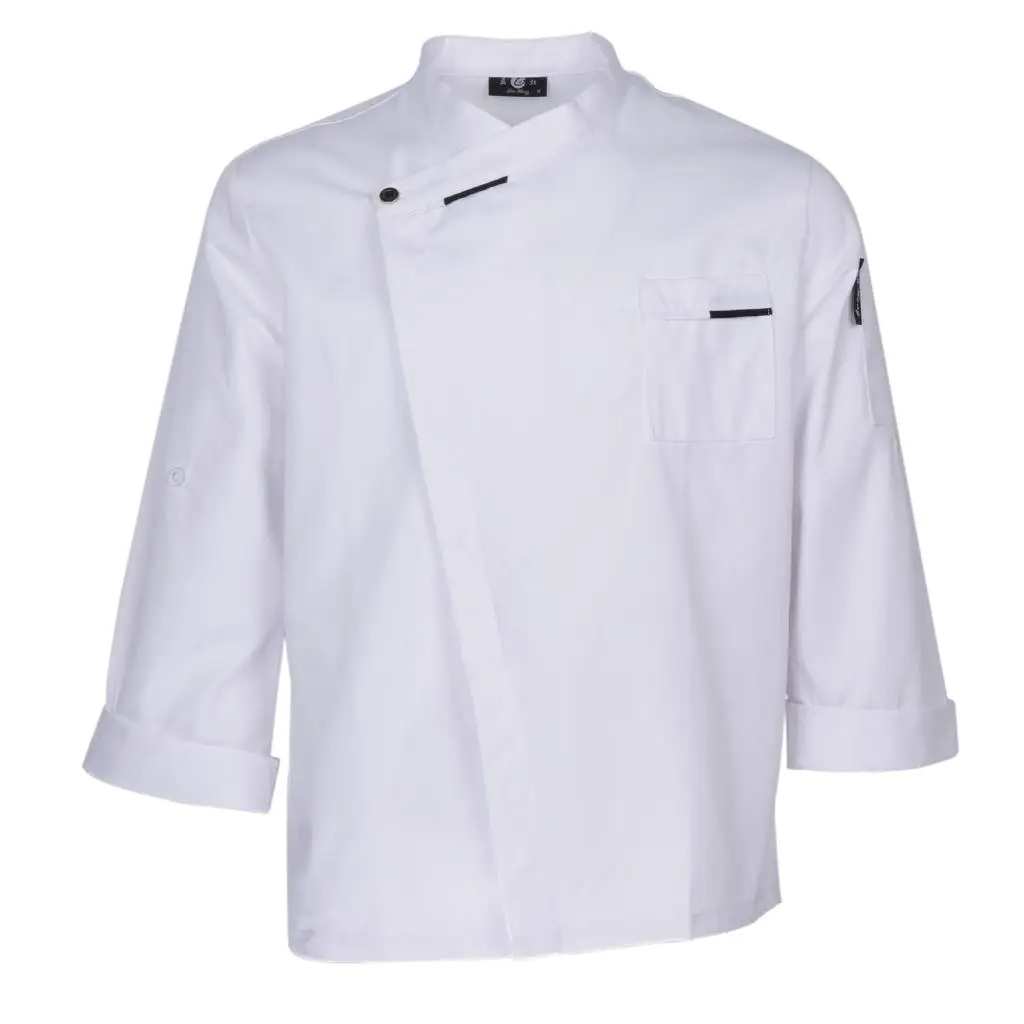 White XL Унисекс шеф-повара куртки пальто с длинными рукавами рубашка кухонная униформа - Цвет: White XL
