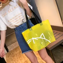 ПВХ прозрачная сумка-тоут женские желе летние пляжные сумки большие повседневные сумки через плечо для покупок прозрачные сумки-мессенджеры