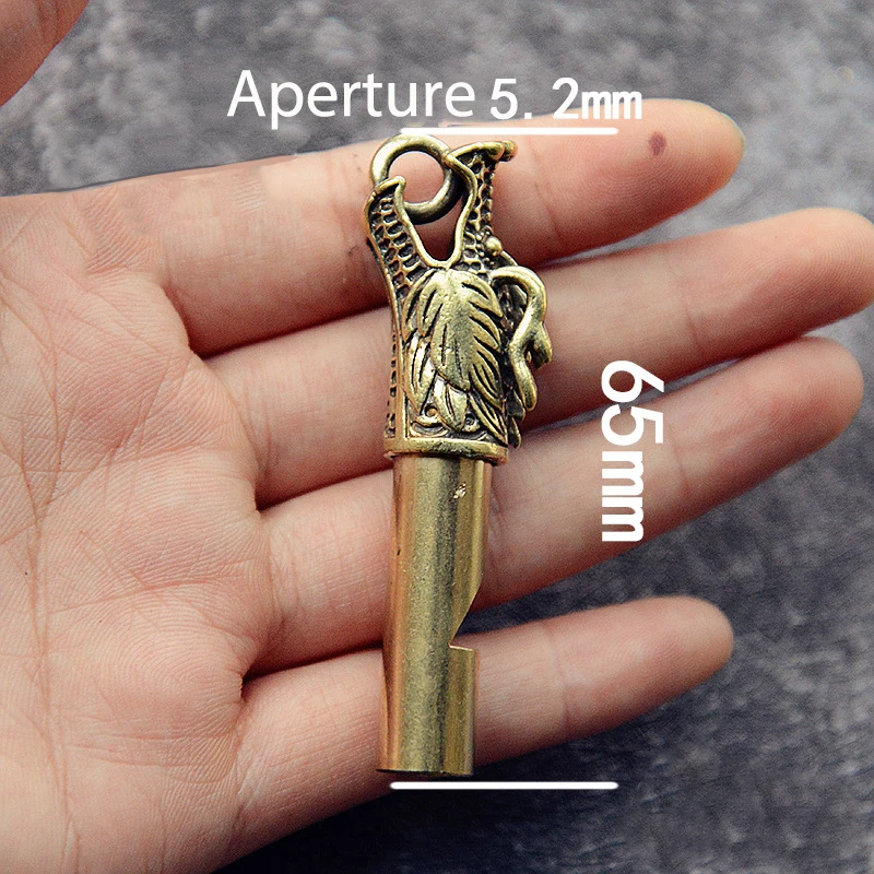 Brass Dragon Head Whistle Car Keys Chains Pendants Outdoor Survival Tools Whistles Necklaces Keychains Charm