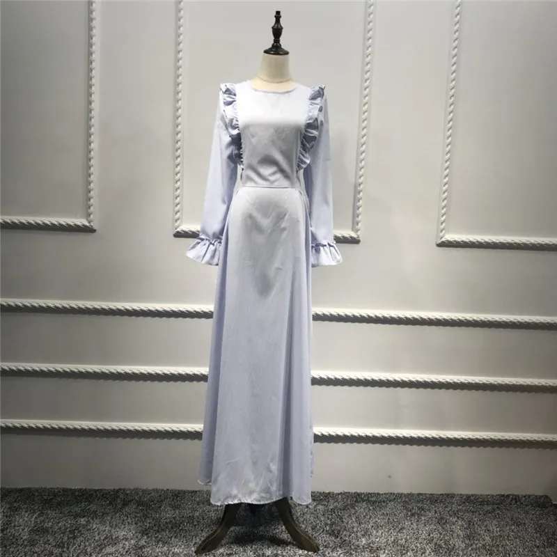 2019 Новые мусульманские исламские Модные женские Халаты гофрированные большие качели XL полосы Дубай Marocain Абая для женщин платье с длинными