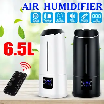 

6.5L Large Capacity Cool Mist Ultrasonic Air Humidifier Negativeion Fogger LCD Screen Timing Smart Aroma Purifier with Remote
