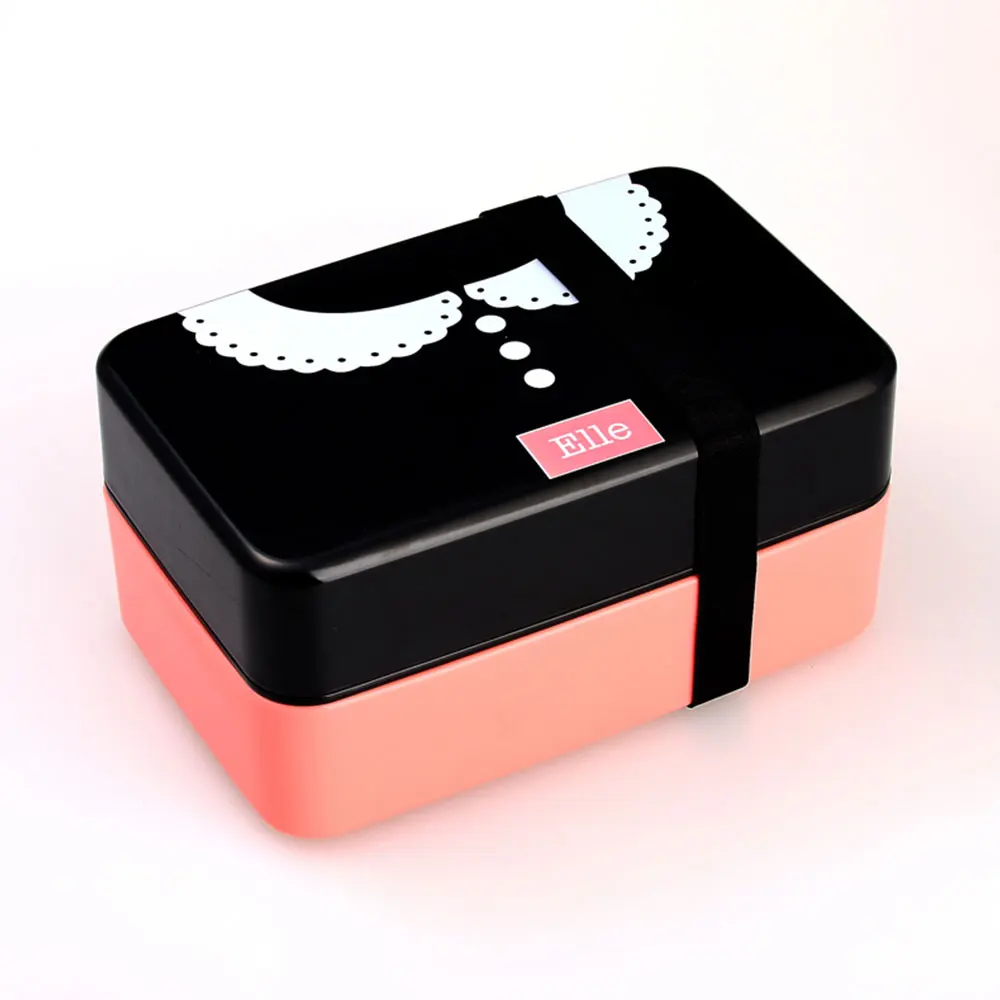 Bento Box пластиковый Ланч-бокс PP галстук офисные кухонные аксессуары Школьные двухслойные 730 мл модные экологически чистые Ланч-бокс