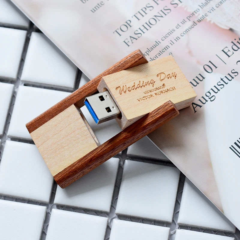 JASTER свадебные подарки деревянный USB флэш-накопитель орех USB 3,0 деревянный логотип гравировка usb палка