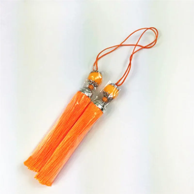 Orange Шелковистый брелок для ключей с кисточкой серьги декоративная подвеска Костюм Швейные изделия 10 шт YLM9945 - Цвет: Orange