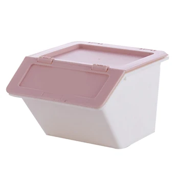 

Desktop Plastic Storage Box Stationery Holder School Office Supplies Storage Box with Cover Stackable HUG-Deals