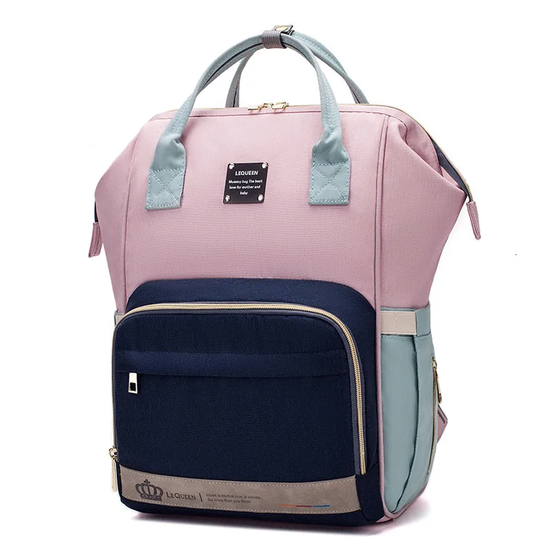 

Patch Color Diaper Bag Multi-function Baby Diaper Backpack Nappy Bags Mom Dad Travel Backpack Large Capacity Baby Bags LEQUEEN