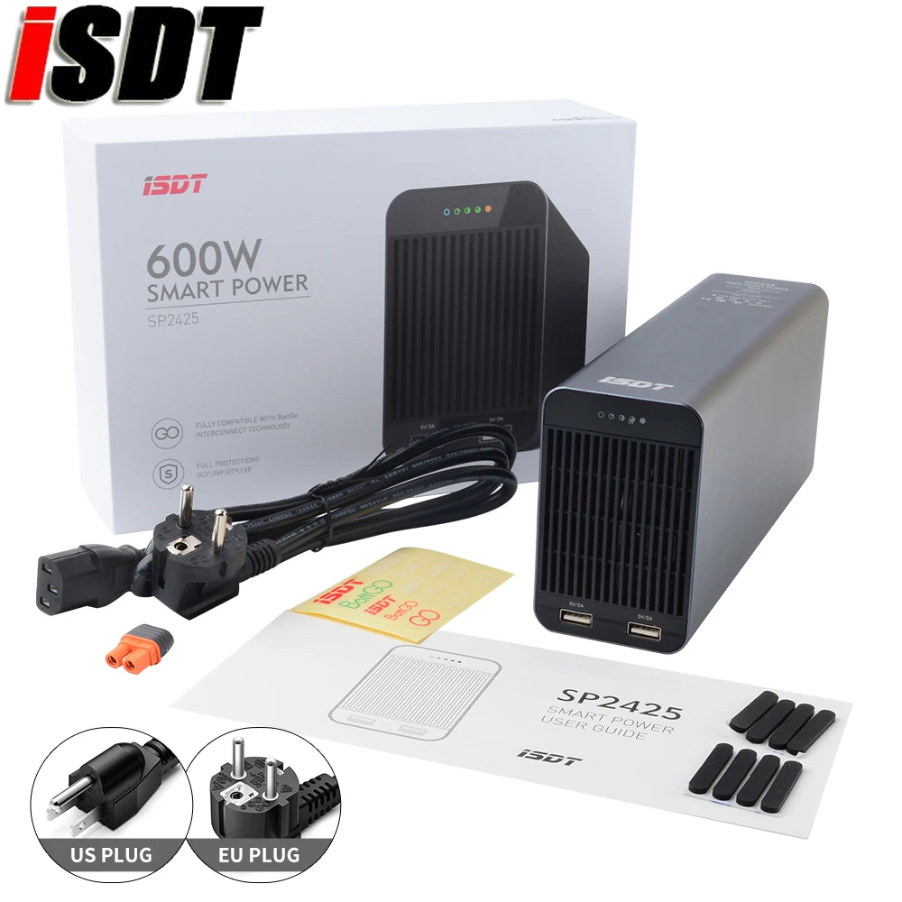 ISDT SP2417 400W/SP2425 600W/SP2433 800W High Power RC Battery Charger/Switch Smart Control w/ LED USB Charging for RC Models