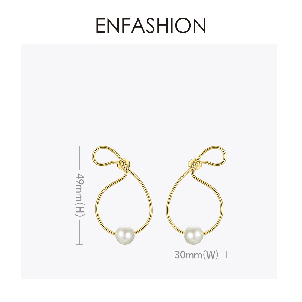 ENFASHION серьги-капли с жемчугом в форме сумочки для женщин золотого цвета простые серьги-подвески Модные ювелирные изделия Oorbellen E191128