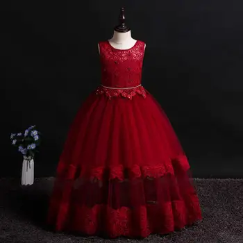 

New Children's princess dress girl's wedding dress fluffy Long Dance Dress Small host performance Clothings 5608QXR01