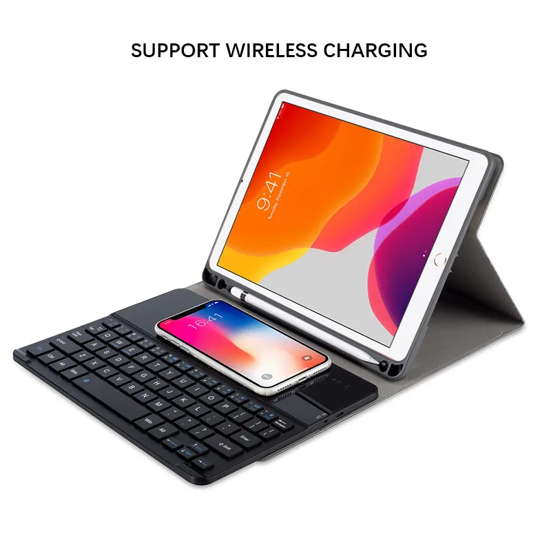 Для iPad 10," чехол Съемная Беспроводная зарядка США Bluetooth клавиатура кожаный чехол для iPad 7th 10,2 Чехол держатель ручки