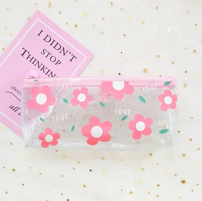 Cute Fruit Transparent Pencil Cases for girls Kawaii PVC Stationery pouch pen Bag School Office Supplies Escolar - Цвет: 2