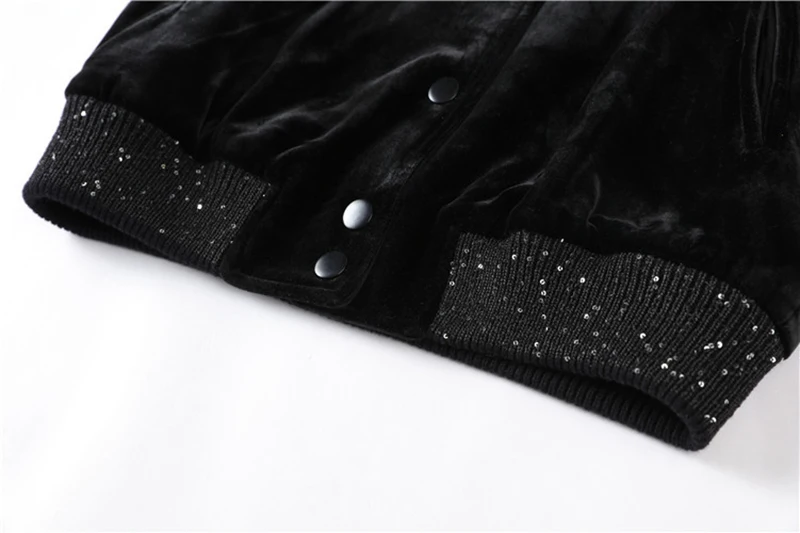 CAMIA черная звезда вышитая бархатная куртка пальто Женская зимняя женская куртка